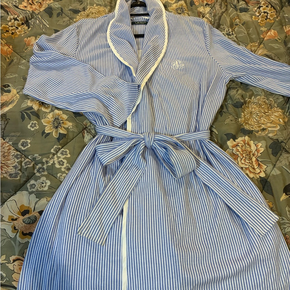 Ralph Lauren Blue and White Striped Garment